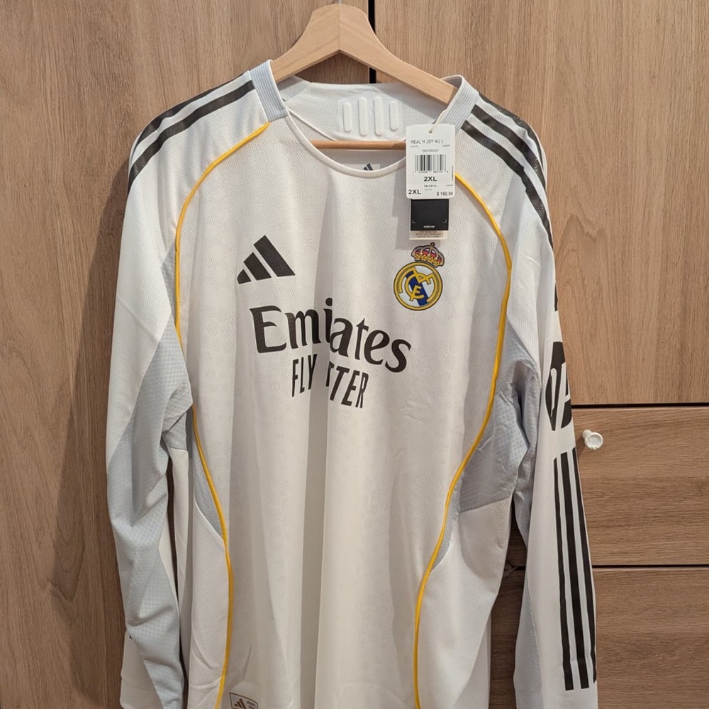 Real Madrid 25/26 Long Sleeve Home Authentic Jersey